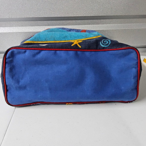 Sun and Sand Fish Large Tote Bag Novelty Nautical Beach Bag Purse Colorful - Picture 13 of 16